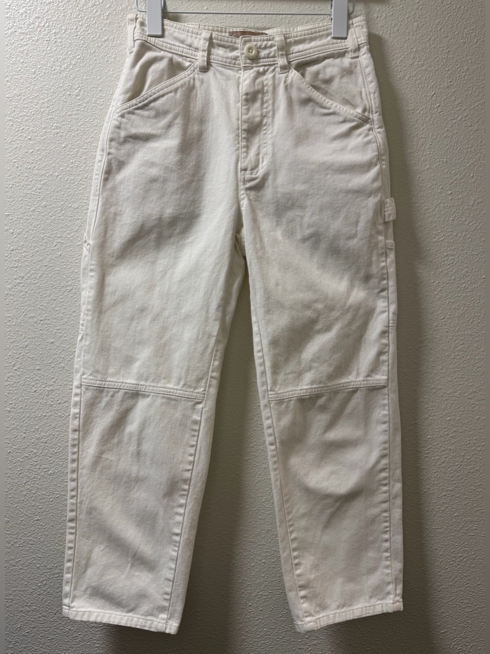 Everlane Carpenter Utility Barrel Jeans Cotton Pockets White Womens 2